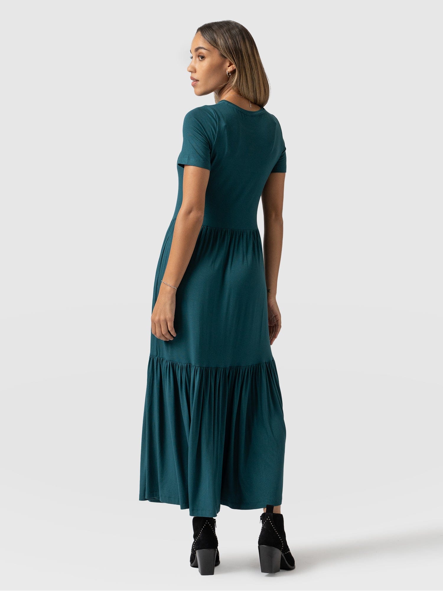 Greenwich Dress Short Sleeve - Deep Green